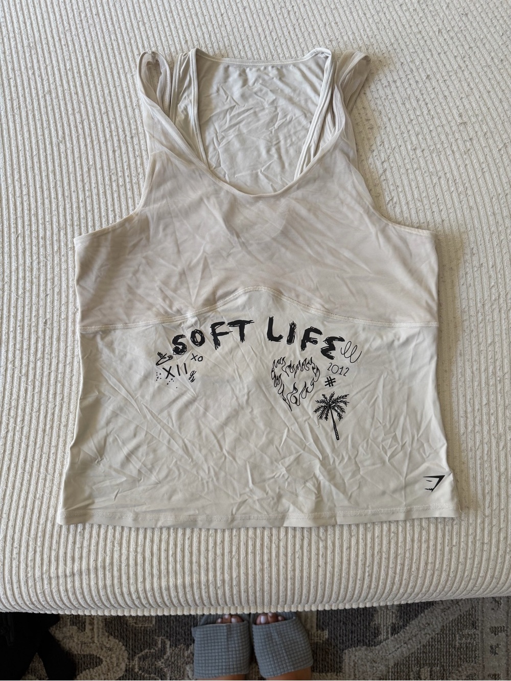 Gymshark Graphic Running Tank - Cream